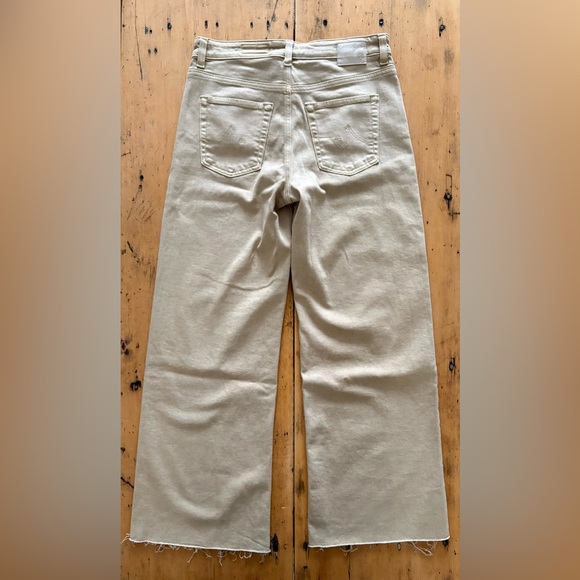 AG Saige Wide Leg Crop Denim Beige US 27 Like New - Picture 3 of 11